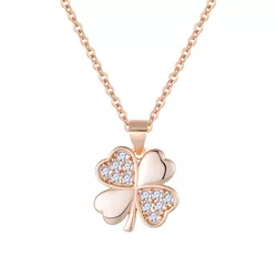 Stříbrný náhrdelník ČTYŘLÍSTEK ROSE 9712