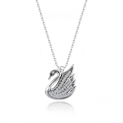 OLIVIE Stříbrný náhrdelník LABUŤ Swarovski 370