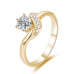 OLIVIE Stříbrný zásnubní prsten GOLD 4332 