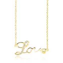 OLIVIE Stříbrný náhrdelník LOVE GOLD 408