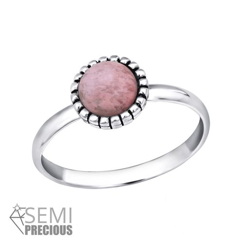 OLIVIE Stříbrný prstýnek RHODONITE 441