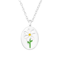 OLIVIE Stříbrný květinový náhrdelník 739
