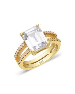 OLIVIE Stříbrný luxusní prsten GOLD 7227 