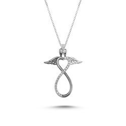 OLIVIE Stříbrný náhrdelník ANDĚLSKÁ LÁSKA 554