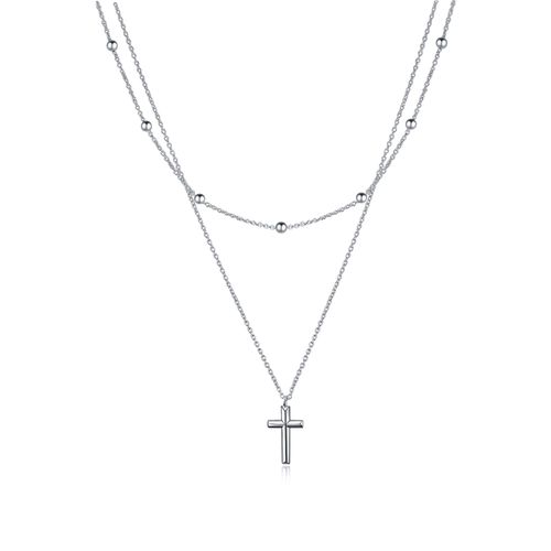 OLIVIE Stříbrný náhrdelník KŘÍŽEK 474