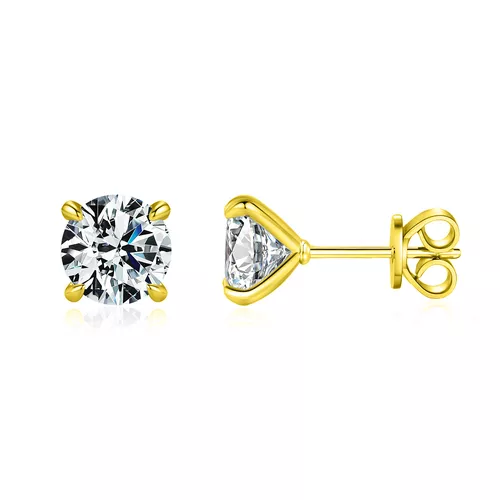 Stříbrné náušnice MOISSANITE GOLD 9732