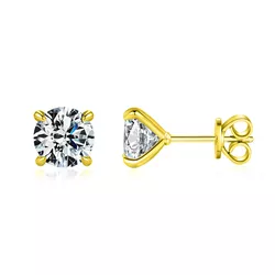 Stříbrné náušnice MOISSANITE GOLD 9732