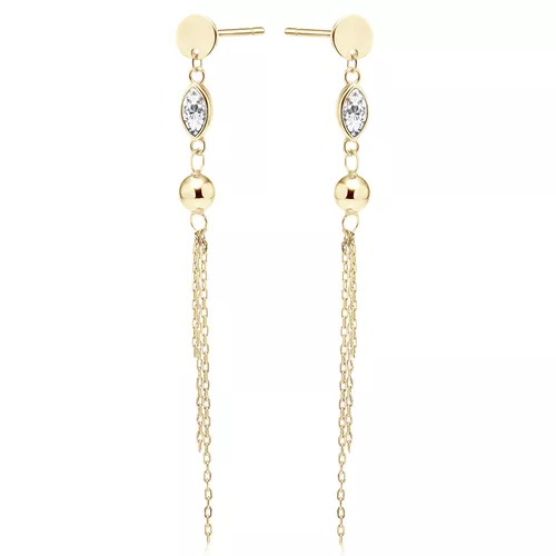 Dlouhé stříbrné náušnice GOLD 9209