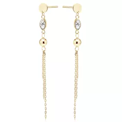 Dlouhé stříbrné náušnice GOLD 9209