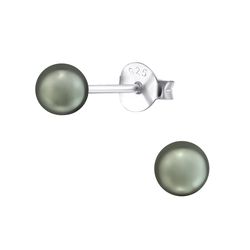 OLIVIE Stříbrné kuličky 4 mm DARK GREEN 706