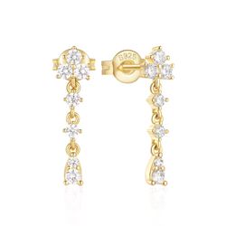 Stříbrné náušnice ELSA GOLD 8698