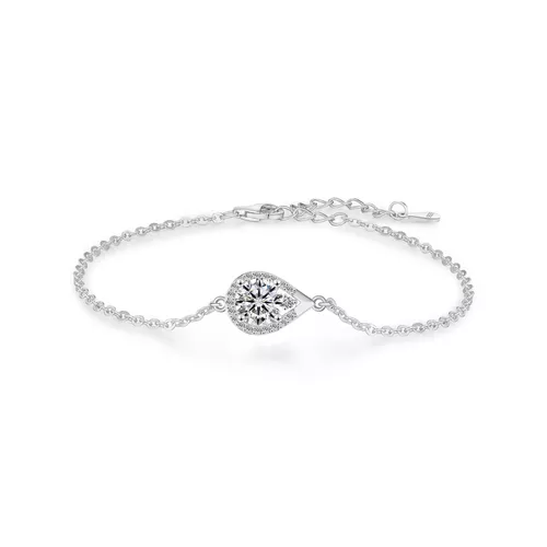 Stříbrný náramek 1ct 6,5mm MOISSANITE 9738