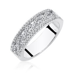 OLIVIE Stříbrný prsten se zirkony 2652 