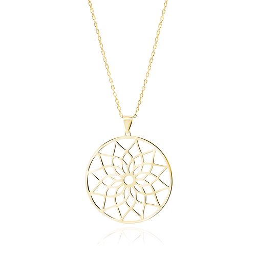 OLIVIE Stříbrný náhrdelník MANDALA GOLD 703