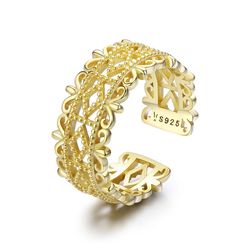 OLIVIE Stříbrný pozlacený prsten 324