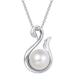 OLIVIE Stříbrný náhrdelník LABUTÍ PERLA 559