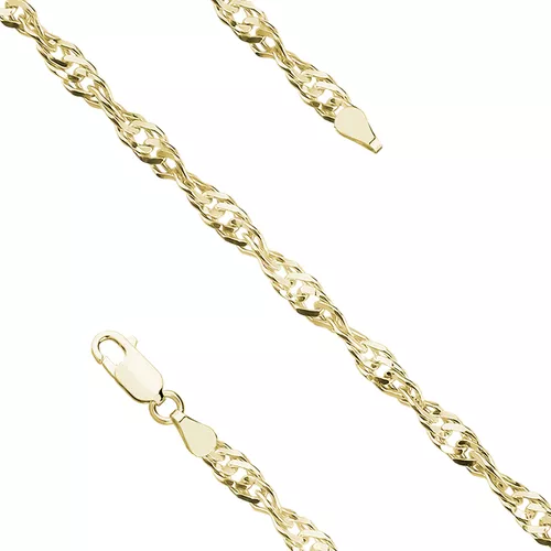 Stříbrný 18cm náramek SINGAPUR GOLD 9579