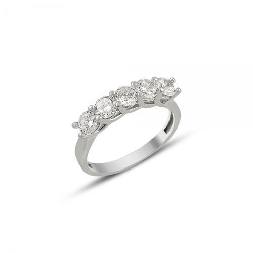 OLIVIE Stříbrný prsten s 5 krystalky 1262 