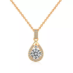 Stříbrný náhrdelník 1ct 6,5mm MOISSANITE ROSE 9737