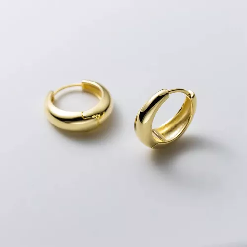 Stříbrné 15mm náušnice GOLD 9027