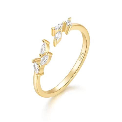 Stříbrný nastavitelný prsten GOLD 8707