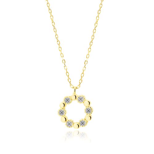 OLIVIE Stříbrný náhrdelník KRUH GOLD 520