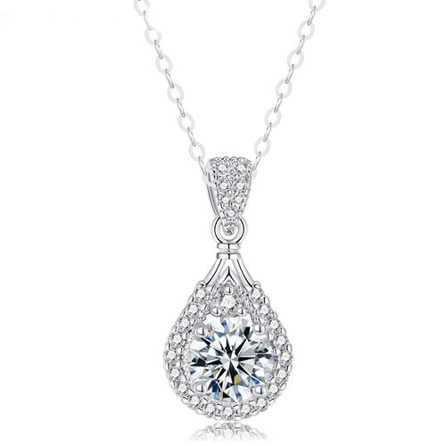 OLIVIE Stříbrný náhrdelník 1ct 6,5mm MOISSANITE 609