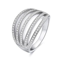 OLIVIE Stříbrný široký prsten 5140 