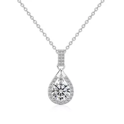 Stříbrný náhrdelník 1ct 6,5mm MOISSANITE 9735