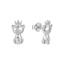 Stříbrné náušnice KOČKA 9943
