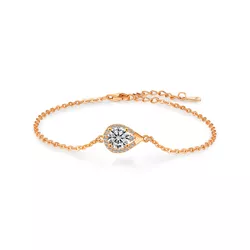 Stříbrný náramek 1ct 6,5mm MOISSANITE ROSE 9740