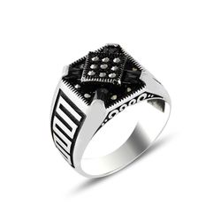 OLIVIE Pánský stříbrný prsten MARKAZIT 5706 