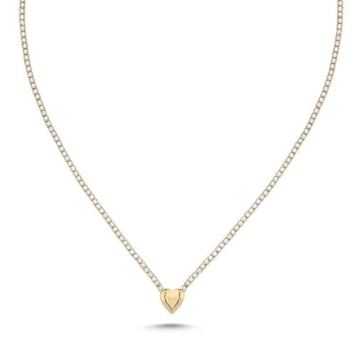 OLIVIE Stříbrný luxusní náhrdelník SRDCE GOLD 723