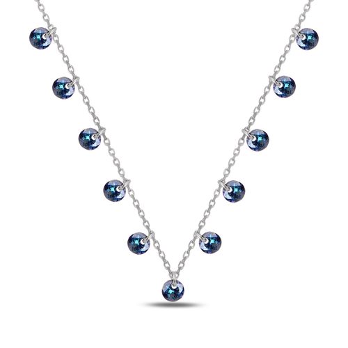 OLIVIE Stříbrný náhrdelník MODRÉ Z NEBE 478