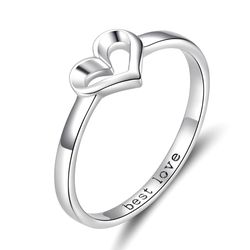 OLIVIE Stříbrný prsten SRDCE BEST LOVE 3393 
