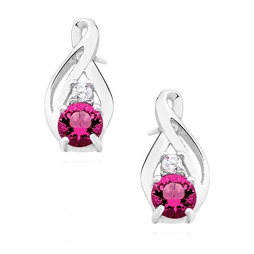 OLIVIE Stříbrné náušnice RUBY 457