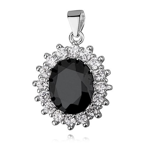 OLIVIE Stříbrný přívěsek BLACK ZIRCONIA 393