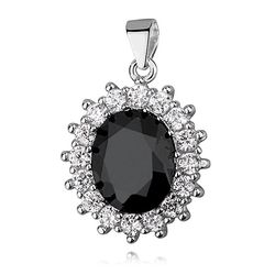 OLIVIE Stříbrný přívěsek BLACK ZIRCONIA 393