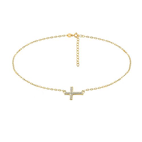 OLIVIE CHOKER stříbrný řetízek KŘÍŽEK GOLD 365