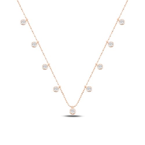 OLIVIE Stříbrný náhrdelník ROSE se zirkony 478