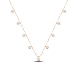 OLIVIE Stříbrný náhrdelník ROSE se zirkony 478
