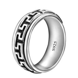 OLIVIE Stříbrný prsten OBRUČ S PÁSKEM 5883 