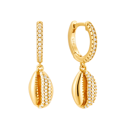 Stříbrné náušnice ZLATÁ MUŠLE 9946