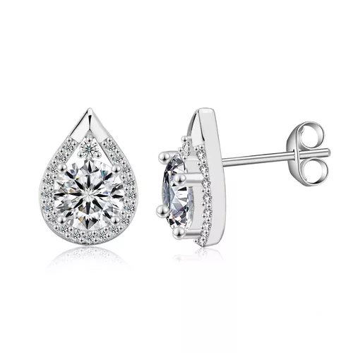 Stříbrné náušnice KAPKA MOISSANITE 9741