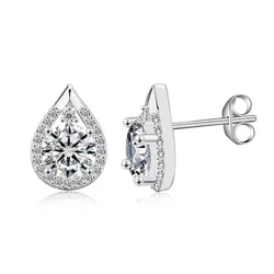 Stříbrné náušnice KAPKA MOISSANITE 9741
