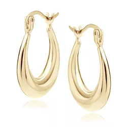 Stříbrné oválné náušnice GOLD 9237