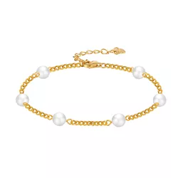 Stříbrný perlový náramek GOLD 9705
