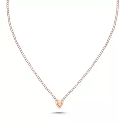 Stříbrný luxusní náhrdelník SRDCE ROSE 9538