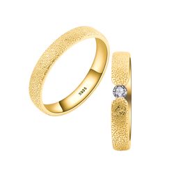 OLIVIE Snubní stříbrný prsten DUO GOLD 7477 