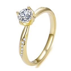 OLIVIE Stříbrný zásnubní prsten MAGIC GOLD 7168 